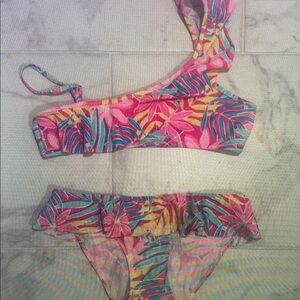 Tropical Pink Kids Swim Bikini